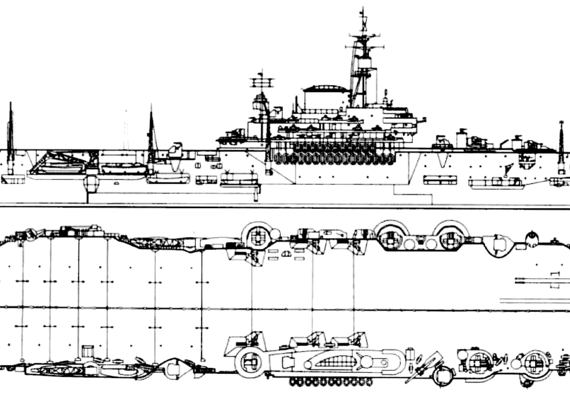 Авианосец HMS Implacable R86 1944 [Aircraft Carrier] - чертежи, габариты, рисунки